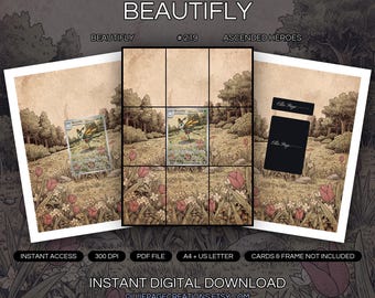 Beautifly 219/217 Binder Art + Framable Print Bundle | Extended Art 9-Pocket Display | 8x10 5x7 4x6 | Ascended Heroes