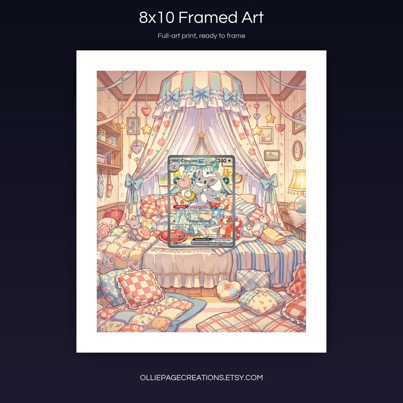 Cinccino EX 119/086 8x10 full-art framed print, ready-to-frame extended art wall display, Chaos Rising