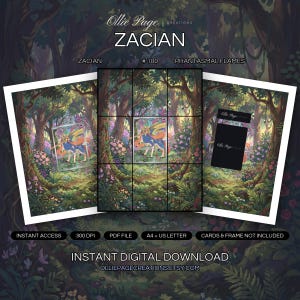 Zacian 100/094 Binder Art + Framable Print Bundle | Extended Art 9-Pocket Display | 8x10 5x7 4x6 | Phantasmal Flames