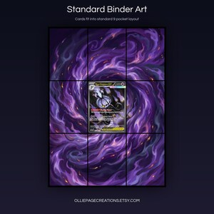 Mega Chandelure EX 115/084 extended art 3x3 grid layout, full 9-pocket binder page display printable, Pitch Black collector insert