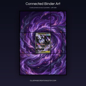 Mega Chandelure EX 115/084 connected binder art joining across two pockets, left side, printable extended card display for 9-pocket binders