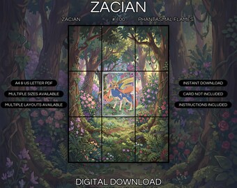 Zacian 100/094 Extended Art Print | Phantasmal Flames Binder Display (Digital Download)