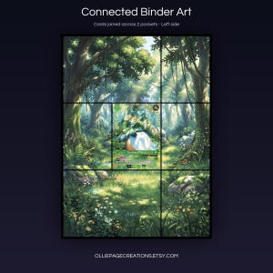 Lyleen BP01-049-SSP connected binder art joining across two pockets, left side, printable extended card display for 9-pocket binders