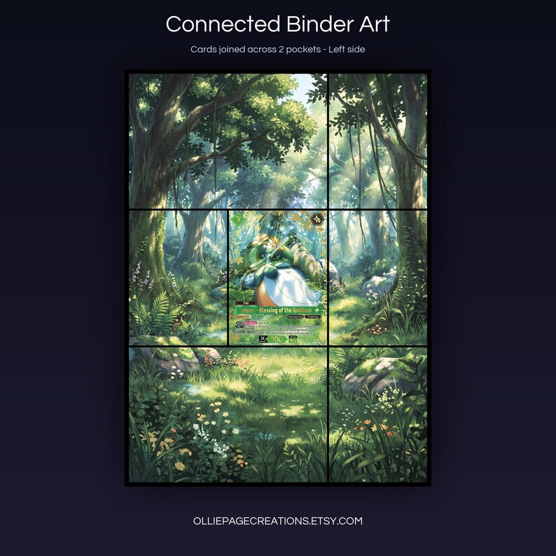 Lyleen BP01-049-SSP connected binder art joining across two pockets, left side, printable extended card display for 9-pocket binders