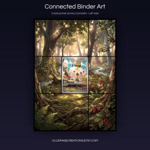 Pachirisu 208/198 connected binder art joining across two pockets, left side, printable extended card display for 9-pocket binders