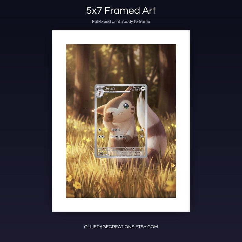 Furret 168/159 5x7 full-bleed framed art print, ready to frame, Journey Together