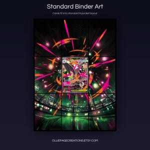 Mega Lopunny EX 128/094 extended art 3x3 grid layout, full 9-pocket binder page display printable, Phantasmal Flames collector insert