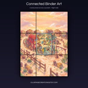 Bramblin 198/193 connected binder art joining across two pockets, right side, printable extended card display for 9-pocket binders