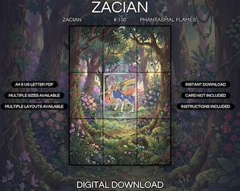 Zacian 100/094 Extended Art Print | Phantasmal Flames Binder Display (Digital Download)