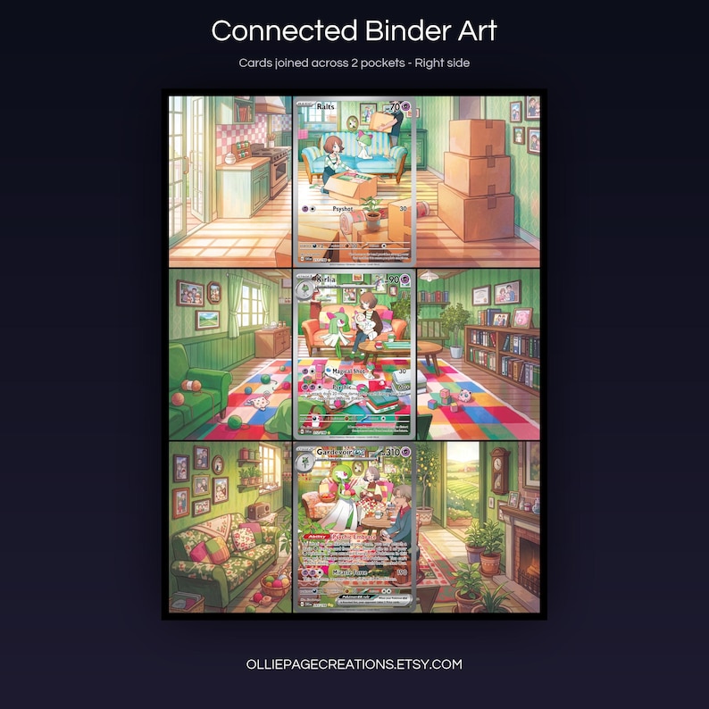 Gardevoir Evolution 211 + 212 + 245 connected binder art joining across two pockets, right side, printable extended card display for 9-pocket binders