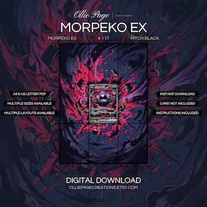 Morpeko EX 117/084 Extended Art Print | Pitch Black Binder Display (Digital Download)