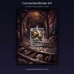 Haxorus 147/086 connected binder art joining across two pockets, left side, printable extended card display for 9-pocket binders