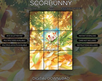 Scorbunny 225/217 Extended Art Print | Ascended Heroes Binder Display (Digital Download)