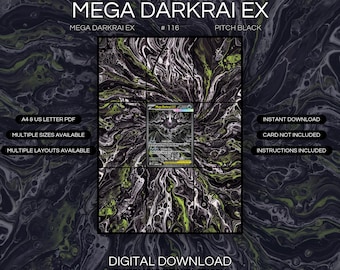 Mega Darkrai EX 116/084 Impressão de Arte Estendida | Exibição em Pasta Preta (Download Digital)