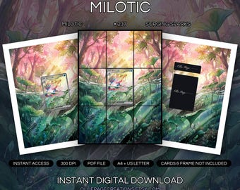 Milotic 237/191 Binder Art + Framable Print Bundle | Extended Art 9-Pocket Display | 8x10 5x7 4x6 | Surging Sparks