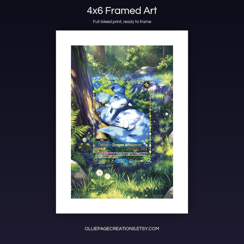 Chillet BP01-025-SSP 4x6 full-bleed framed art print, ready to frame, Dawn of Palapagos
