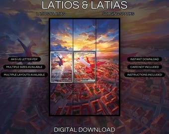 Latios & Latias Extended Art Print | Surging Sparks Binder Display (Digital Download)