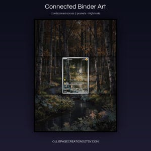 Blitzle 195/182 connected binder art joining across two pockets, right side, printable extended card display for 9-pocket binders