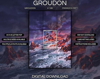 Lámina artística extendida Groudon 199/182 / Exhibidor de carpeta Paradox Rift (Descarga digital)