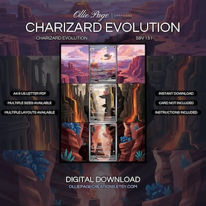Charizard Evolution 199 + 168 + 169 Illustration étendue | Présentoir pour classeur S&V 151 (Téléchargement numérique)
