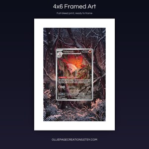 Volcarona 100/086 4x6 full-bleed framed art print, ready to frame, Black Bolt