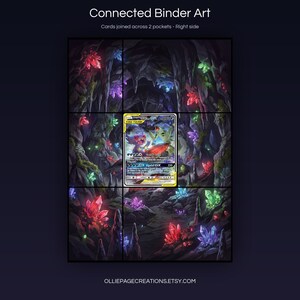 Mega Sableye & Tyranitar GX 226/236 connected binder art joining across two pockets, right side, printable extended card display for 9-pocket binders