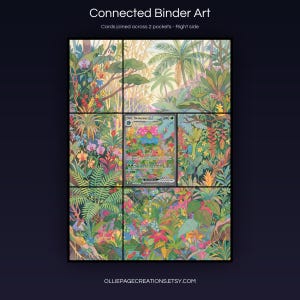 Venusaur EX 198/165 connected binder art joining across two pockets, right side, printable extended card display for 9-pocket binders