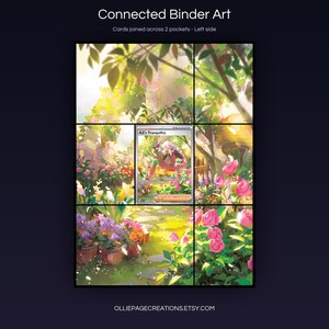 AZ's Tranquility 120/086 connected binder art joining across two pockets, left side, printable extended card display for 9-pocket binders