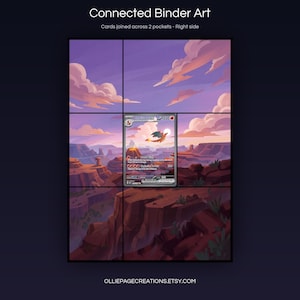 Charizard EX 199/165 connected binder art joining across two pockets, right side, printable extended card display for 9-pocket binders
