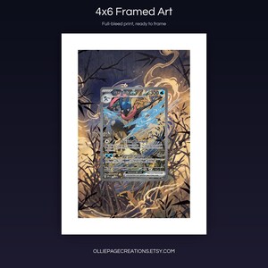Greninja EX 132 4x6 full-bleed framed art print, ready to frame, S&V Promo