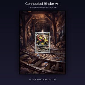 Haxorus 147/086 connected binder art joining across two pockets, right side, printable extended card display for 9-pocket binders