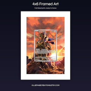 Zamazenta 201/182 4x6 full-bleed framed art print, ready to frame, Destined Rivals