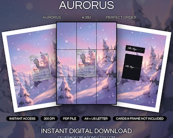 Aurorus 092/088 Binder Art + Framable Print Bundle | Extended Art 9-Pocket Display | 8x10 5x7 4x6 | Perfect Order