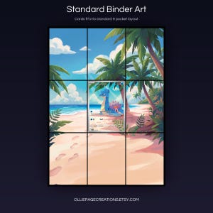 Misty's Lapras 194/182 extended art 3x3 grid layout, full 9-pocket binder page display printable, Destined Rivals collector insert