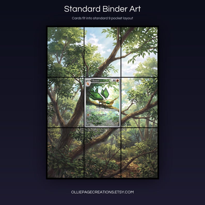 Vibrava 206/191 extended art 3x3 grid layout, full 9-pocket binder page display printable, Surging Sparks collector insert