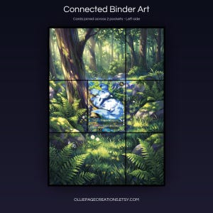 Chillet BP01-025-SSP connected binder art joining across two pockets, left side, printable extended card display for 9-pocket binders