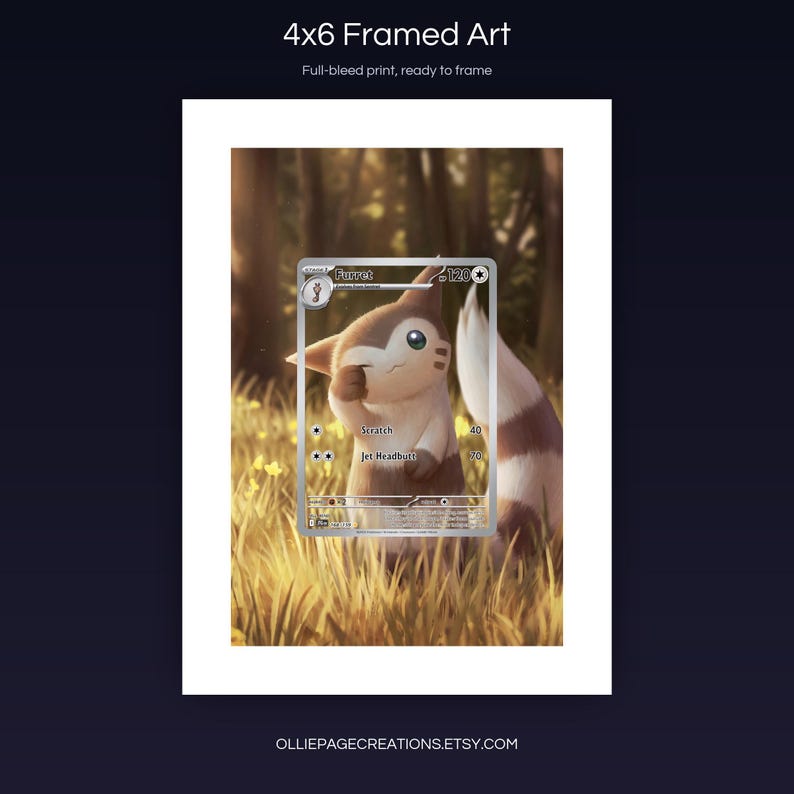 Furret 168/159 4x6 full-bleed framed art print, ready to frame, Journey Together