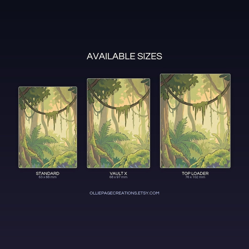 Ivysaur extended binder art size guide showing Standard, Vault X, and Top Loader printable card sleeve dimensions