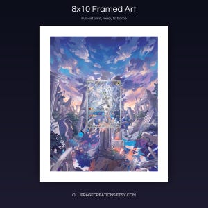 N's Reshiram 167/159 8x10 full-art framed print, ready-to-frame extended art wall display, Journey Together