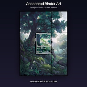Virizion 095/086 connected binder art joining across two pockets, left side, printable extended card display for 9-pocket binders