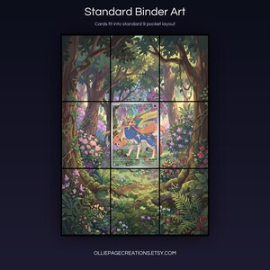 Zacian 100/094 extended art 3x3 grid layout, full 9-pocket binder page display printable, Phantasmal Flames collector insert