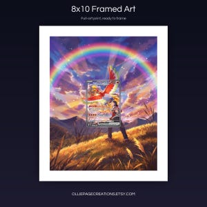 Ethan's Ho-Oh EX 230/182 8x10 full-art framed print, ready-to-frame extended art wall display, Destined Rivals