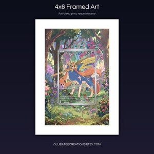 Zacian 100/094 4x6 full-bleed framed art print, ready to frame, Phantasmal Flames