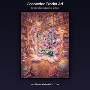 Espeon V 180/203 connected binder art joining across two pockets, left side, printable extended card display for 9-pocket binders