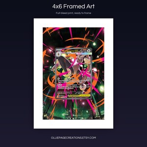 Mega Lopunny EX 128/094 4x6 full-bleed framed art print, ready to frame, Phantasmal Flames
