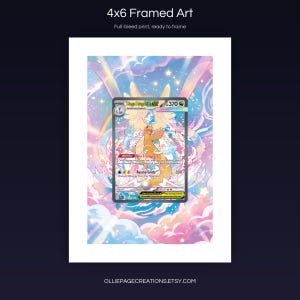 Mega Dragonite EX 290/217 4x6 full-bleed framed art print, ready to frame, Ascended Heroes