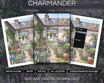 Charmander 044 Binder Art + Framable Print Bundle | Extended Art 9-Pocket Display | 8x10 5x7 4x6 | S&V Promo