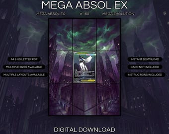 Mega Absol EX 180/132 Extended Art Print | Mega Evolution Binder Display (Digital Download)