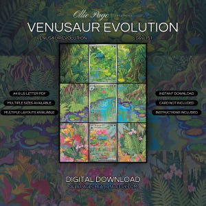 Venusaur Evolution 166 + 167 + 198 Erweiterter Kunstdruck | S&V 151 Ordnerdisplay (Digitaler Download)
