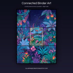Gloom 198/197 connected binder art joining across two pockets, right side, printable extended card display for 9-pocket binders